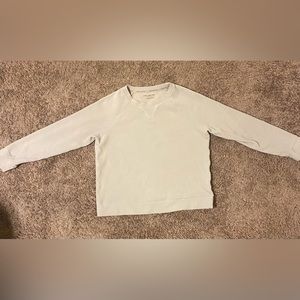 Marc New York Womens Pullover Sz Small Cream Long Sleeve Ribbed Sweatshirt Cozy